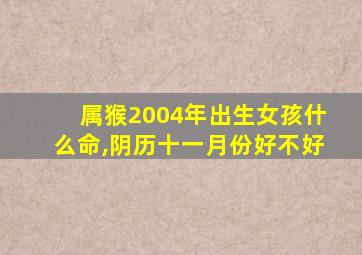 属猴2004年出生女孩什么命,阴历十一月份好不好