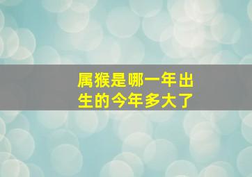 属猴是哪一年出生的今年多大了