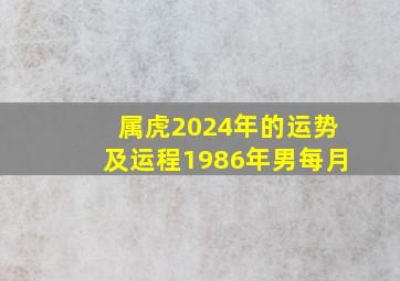 属虎2024年的运势及运程1986年男每月