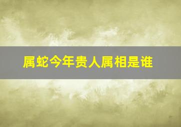 属蛇今年贵人属相是谁