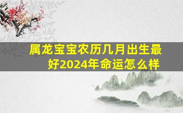 属龙宝宝农历几月出生最好2024年命运怎么样