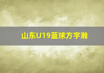 山东U19蓝球方宇瀚