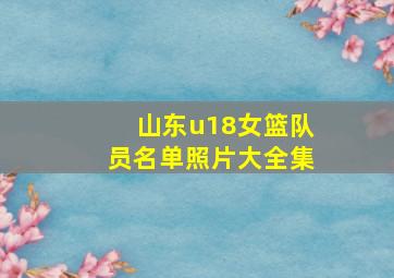 山东u18女篮队员名单照片大全集