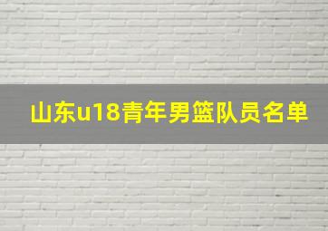 山东u18青年男篮队员名单