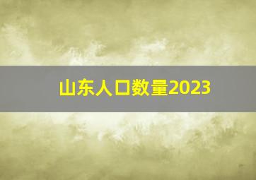 山东人口数量2023