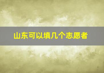 山东可以填几个志愿者