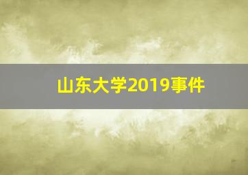 山东大学2019事件