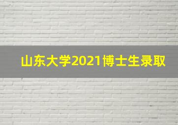 山东大学2021博士生录取