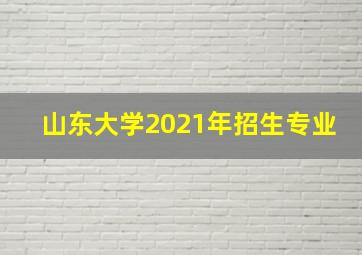 山东大学2021年招生专业