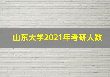 山东大学2021年考研人数