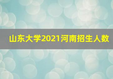 山东大学2021河南招生人数