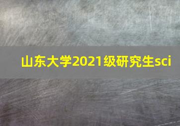 山东大学2021级研究生sci