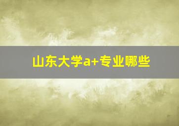 山东大学a+专业哪些