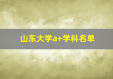 山东大学a+学科名单