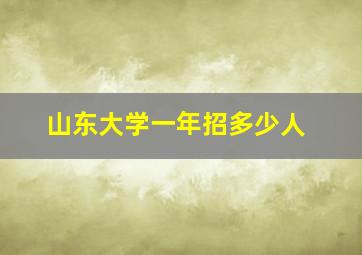 山东大学一年招多少人