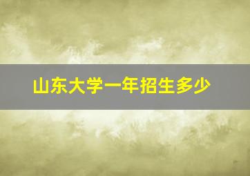 山东大学一年招生多少