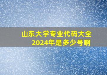 山东大学专业代码大全2024年是多少号啊