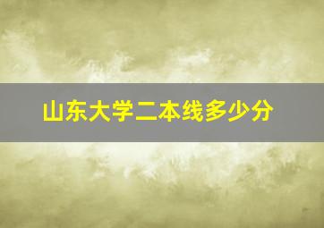 山东大学二本线多少分