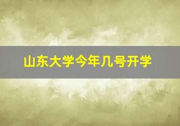 山东大学今年几号开学