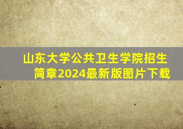 山东大学公共卫生学院招生简章2024最新版图片下载