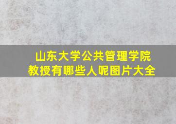 山东大学公共管理学院教授有哪些人呢图片大全