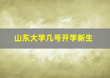 山东大学几号开学新生