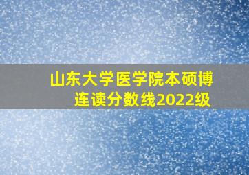 山东大学医学院本硕博连读分数线2022级