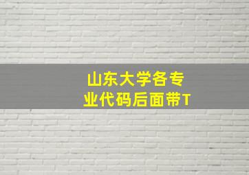 山东大学各专业代码后面带T