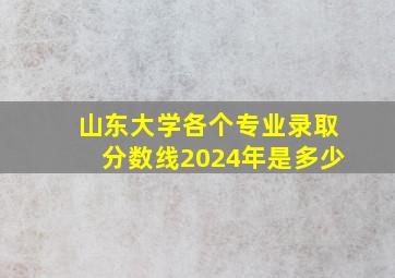 山东大学各个专业录取分数线2024年是多少