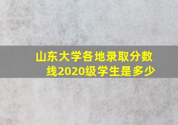 山东大学各地录取分数线2020级学生是多少