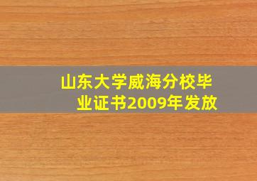 山东大学威海分校毕业证书2009年发放