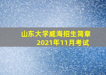 山东大学威海招生简章2021年11月考试