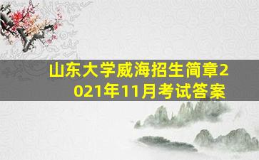 山东大学威海招生简章2021年11月考试答案