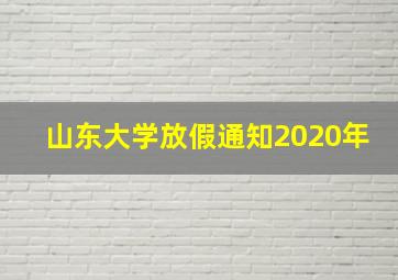 山东大学放假通知2020年