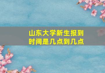 山东大学新生报到时间是几点到几点