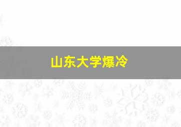 山东大学爆冷