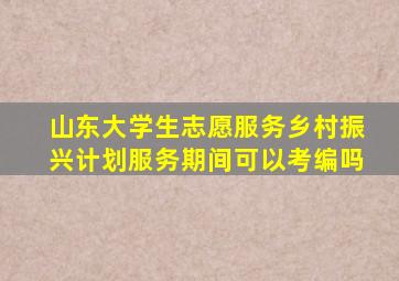 山东大学生志愿服务乡村振兴计划服务期间可以考编吗