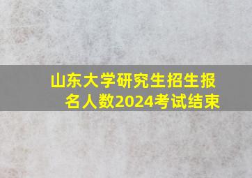 山东大学研究生招生报名人数2024考试结束