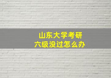 山东大学考研六级没过怎么办