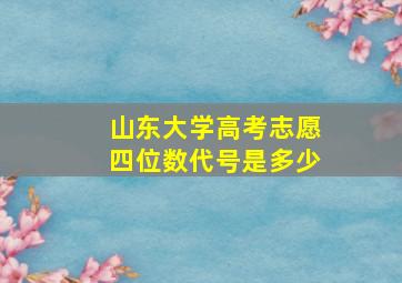 山东大学高考志愿四位数代号是多少