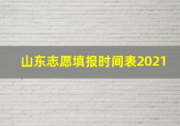 山东志愿填报时间表2021