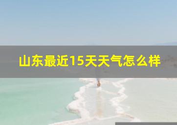 山东最近15天天气怎么样