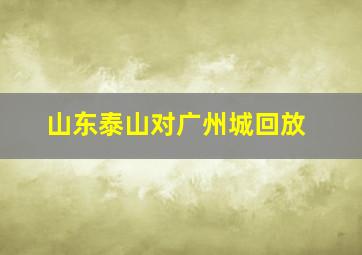 山东泰山对广州城回放