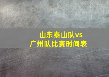 山东泰山队vs广州队比赛时间表