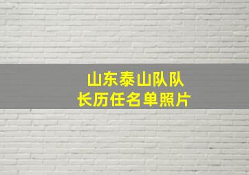 山东泰山队队长历任名单照片