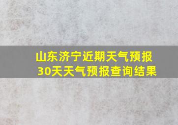 山东济宁近期天气预报30天天气预报查询结果