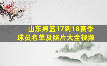 山东男篮17到18赛季球员名单及照片大全视频