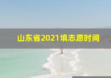 山东省2021填志愿时间