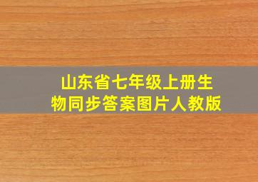 山东省七年级上册生物同步答案图片人教版