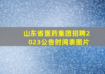 山东省医药集团招聘2023公告时间表图片